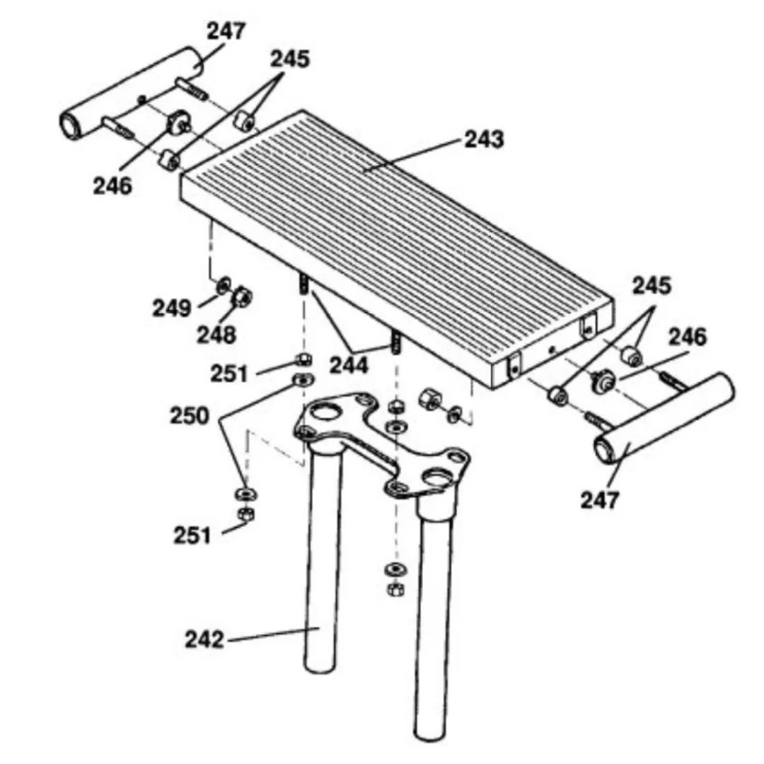 MARK V 510 / 505 Floating Extension Tables Service Parts exploded diagram